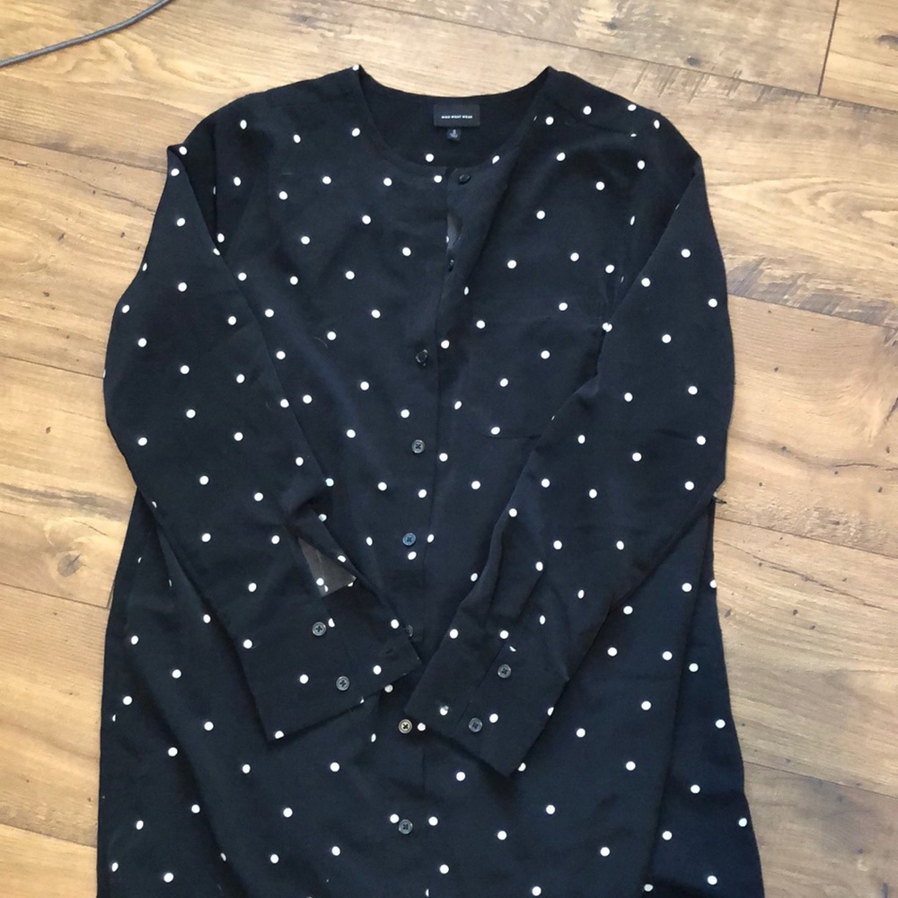 Black and white polkadot dress